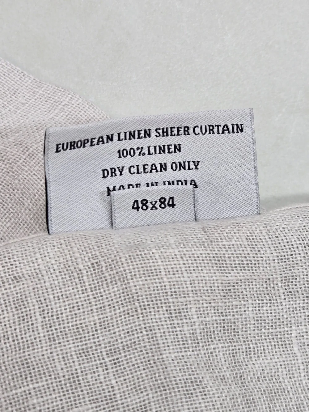 QUINCE Set Of 4 48x84 European Linen Sheer Curtains Cloud 9237